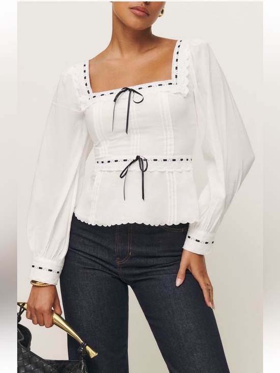 Reformation Tops - Reformation Haisley Blouse in White
